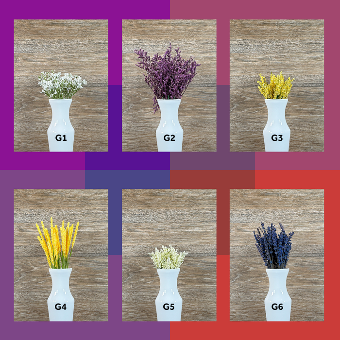 Build-A-Floral (30 flower) Custom Arrangement, Quilted Glass Vase, Sola Wood Flowers