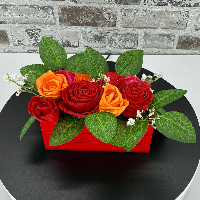 Mini Apple Crate Garden - Red, Orange, Pink - Desk Gardening