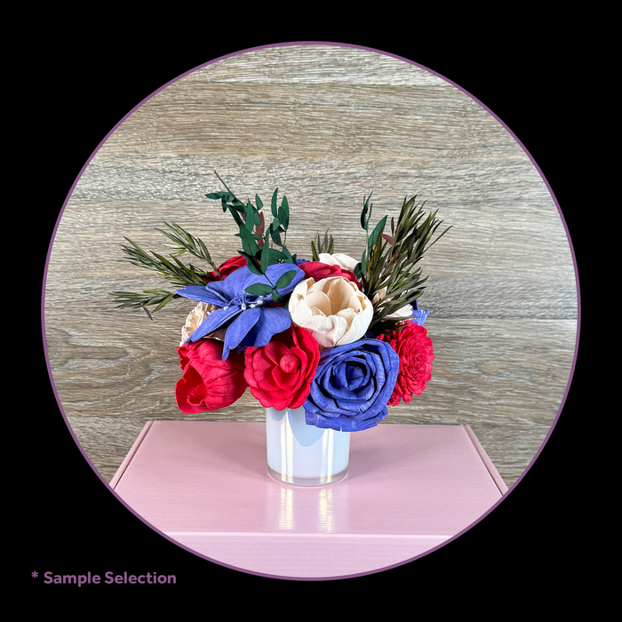 DIY Build-A-Floral (20 flower) Kit, Candle Glass Vase, Sola Wood Flowers