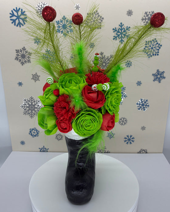 You're A Mean One, Santa Boot! - Holiday Decor