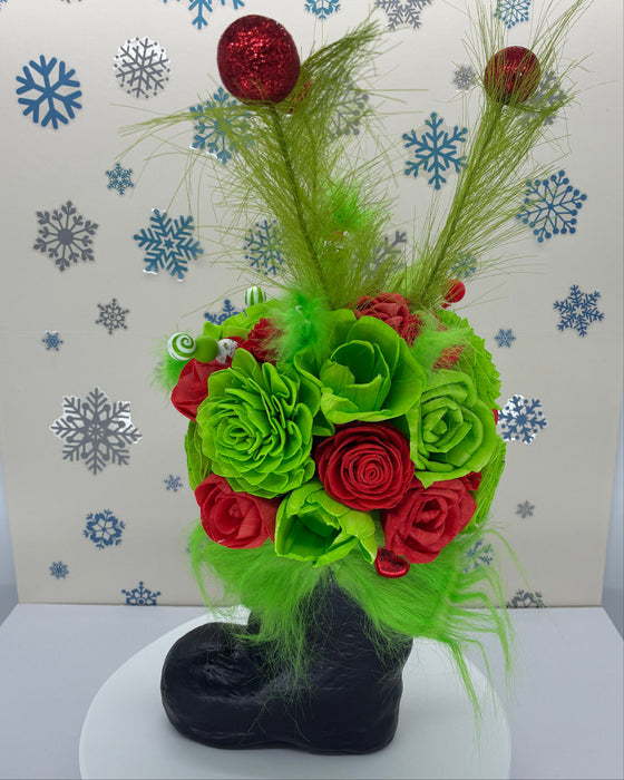 You're A Mean One, Santa Boot! - Holiday Decor