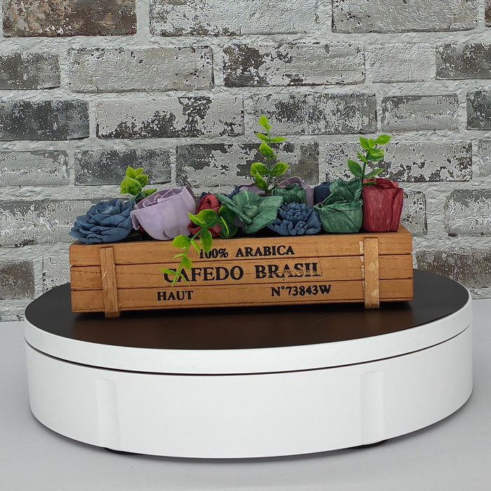 Mini Coffee Crate Garden - Blue, Green, Lavender, Cherry - Desk Gardening