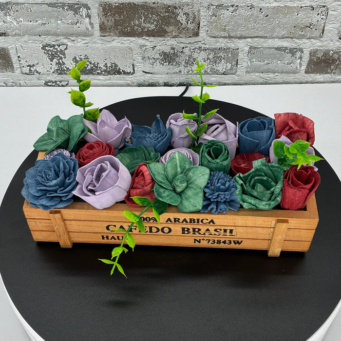 Mini Coffee Crate Garden - Blue, Green, Lavender, Cherry - Desk Gardening