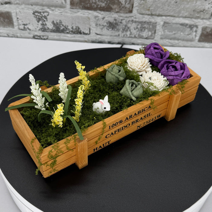 Mini Coffee Crate Garden - Bunny Feast - Desk Gardening