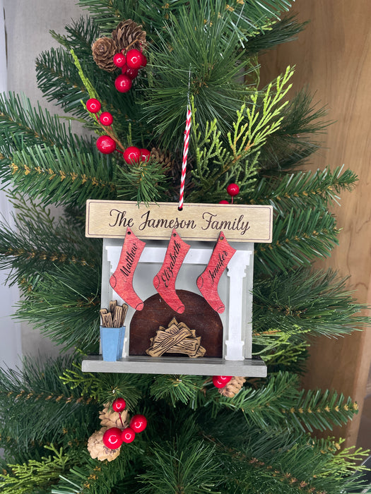 Fireplace Ornament, Personalized Mantel and Stockings