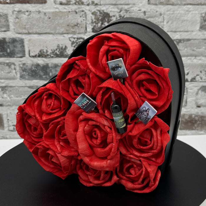 Merlot & Mystery - Premium 8" Heart Box - Anniversary