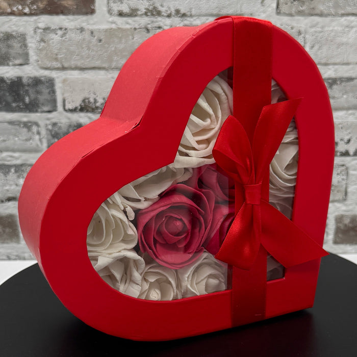 Triple in Pink - 8" Heart Box - Anniversary