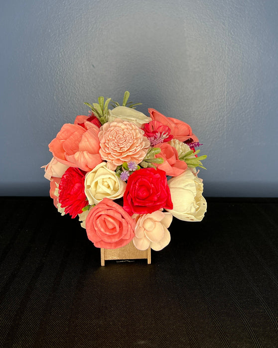 Holiday Floral Wood Tray Arrangement, Sola Wood Flowers