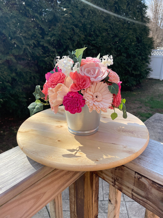 Spring Floral Metal Vase Arrangement, Sola Wood Flowers