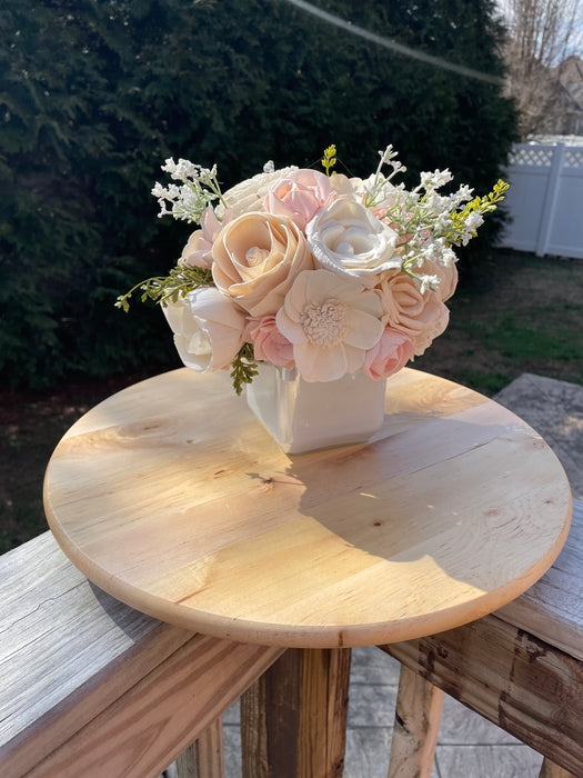 Spring Floral Glass Jar Arrangement, Sola Wood Flowers