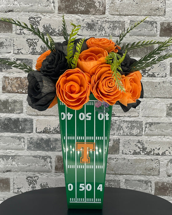 Football Time with Popcorn in Tennessee - Orange & Black! - Fall Decor