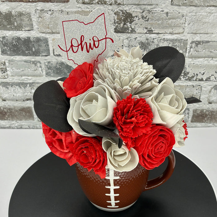 Football Time in Ohio - Red & Silver! - Fall Decor