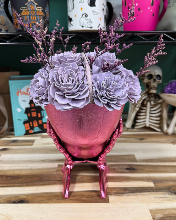 Halloween Brain Storming! - Dark Pink Skull - Light Purple Flowers