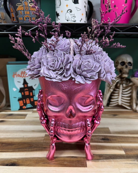Halloween Brain Storming! - Dark Pink Skull - Light Purple Flowers