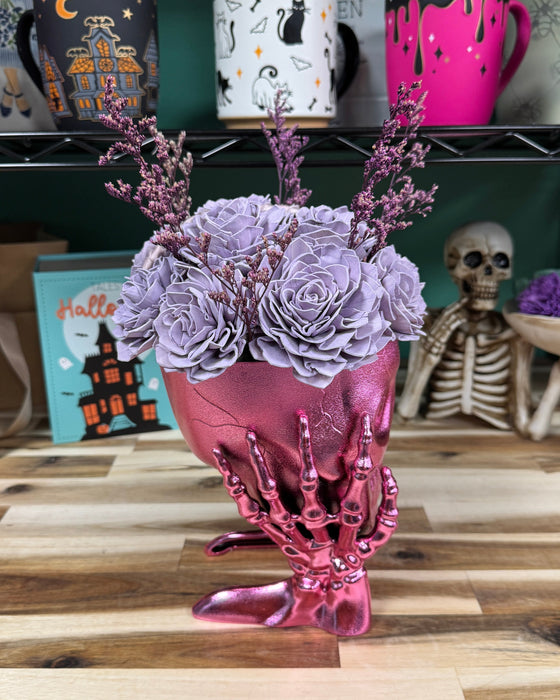 Halloween Brain Storming! - Dark Pink Skull - Light Purple Flowers