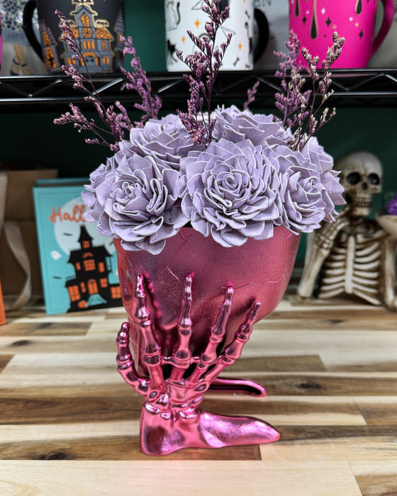 Halloween Brain Storming! - Dark Pink Skull - Light Purple Flowers