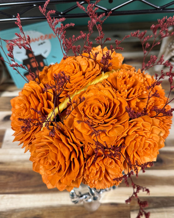 Halloween Brain Storming! - Silver Skull - Orange Flowers