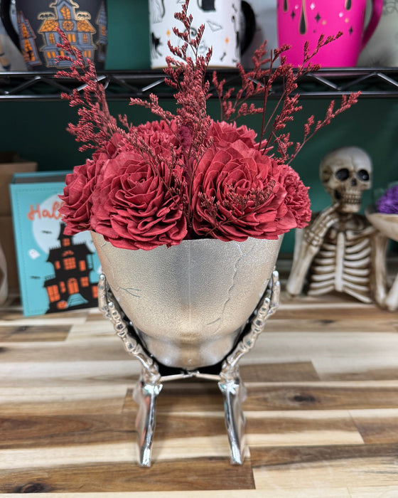 Halloween Brain Storming! - Silver Skull - Cherry Cola Red Flowers