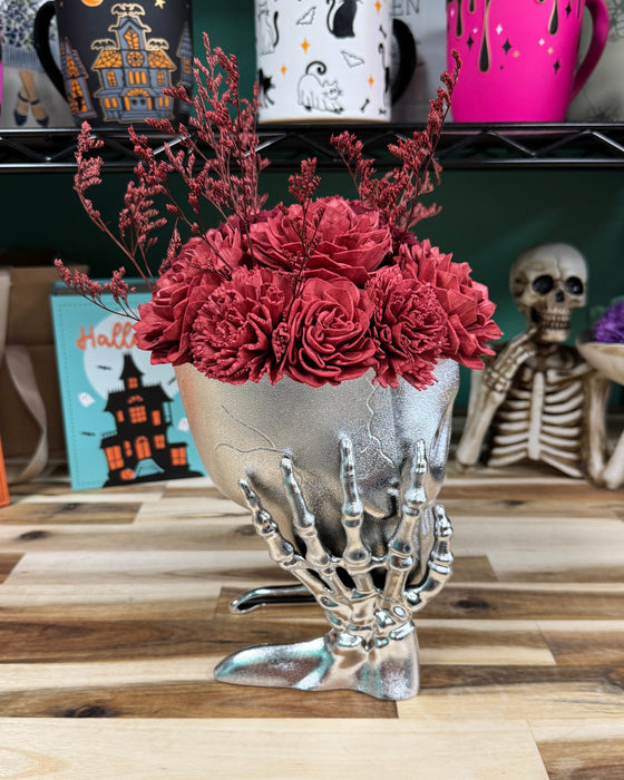Halloween Brain Storming! - Silver Skull - Cherry Cola Red Flowers