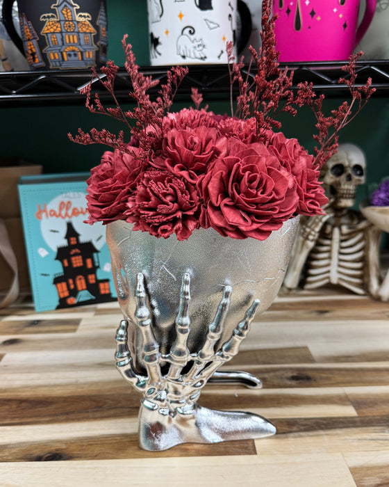 Halloween Brain Storming! - Silver Skull - Cherry Cola Red Flowers