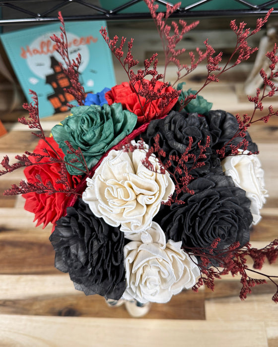 Halloween Brain Storming! - Silver Skull - Multicolor Flowers