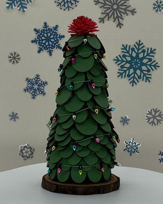 Christmas Tree, Wooden Petals! - (10") Holiday Decor