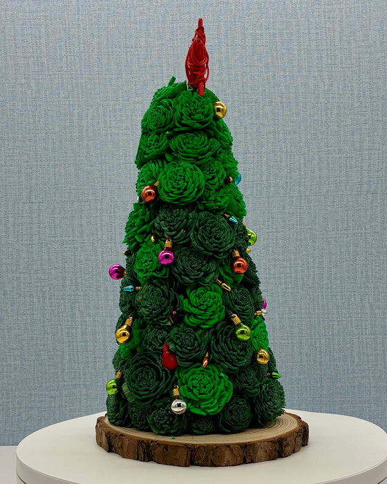 Christmas Tree, Red Star and Ornaments! - (14") Holiday Decor