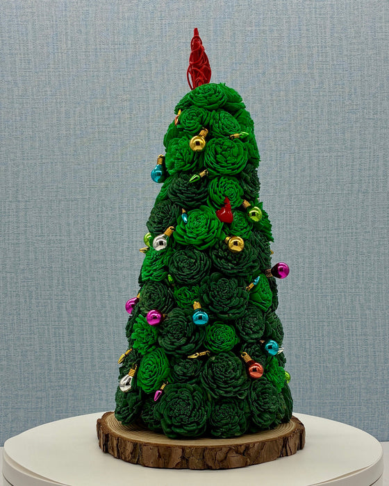 Christmas Tree, Red Star and Ornaments! - (14") Holiday Decor