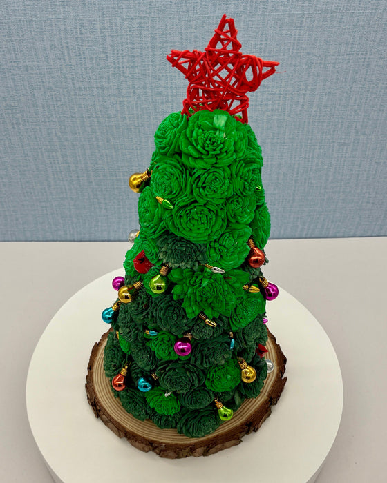 Christmas Tree, Red Star and Ornaments! - (14") Holiday Decor