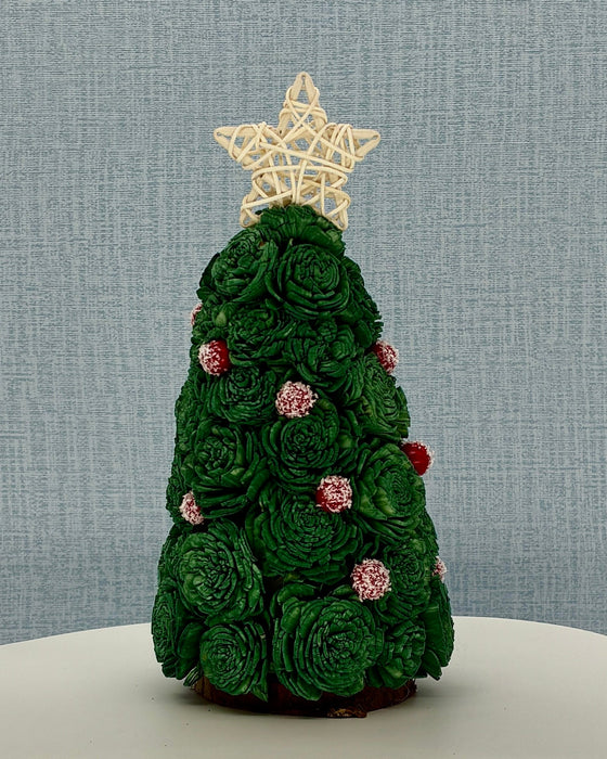 Christmas Tree, White Star and Berries! - (10") Holiday Decor