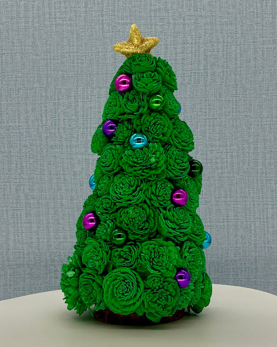 Christmas Tree, Gold Star and Ornaments! - (11") Holiday Decor