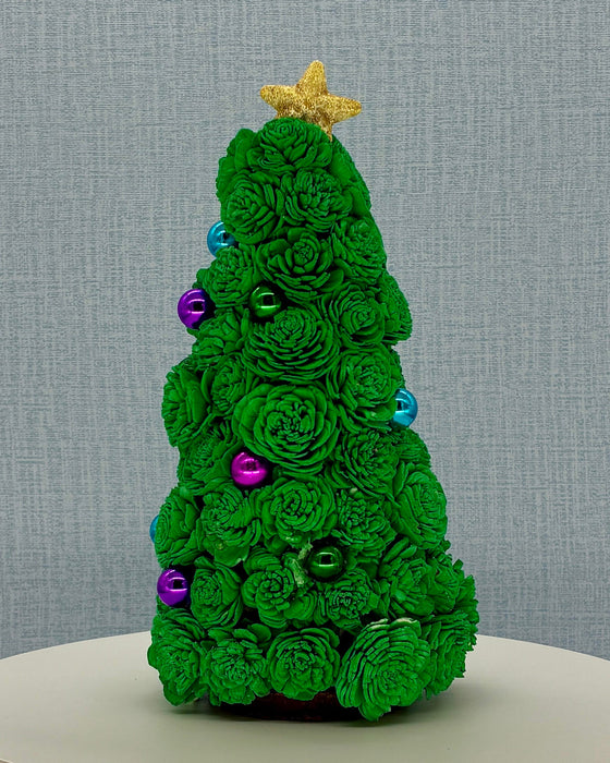 Christmas Tree, Gold Star and Ornaments! - (11") Holiday Decor