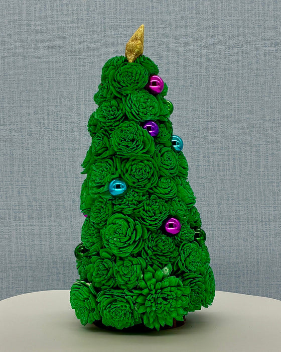 Christmas Tree, Gold Star and Ornaments! - (11") Holiday Decor