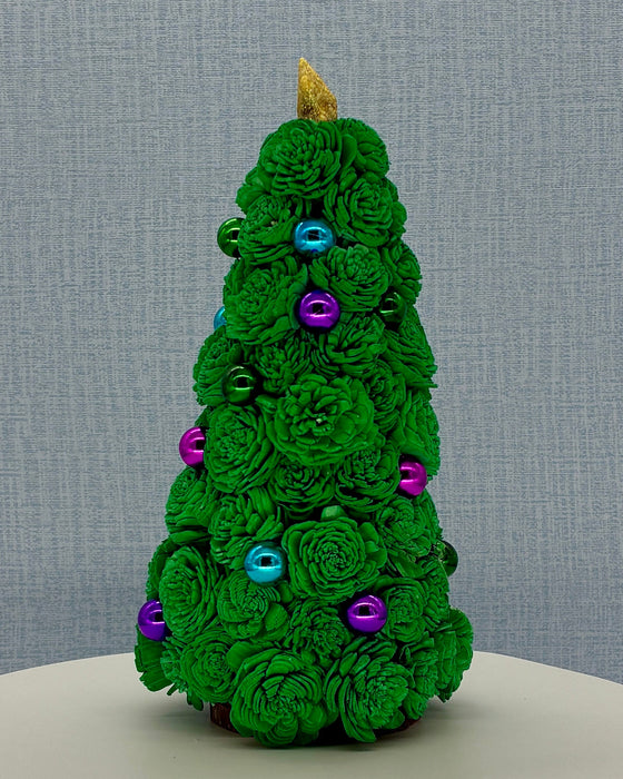 Christmas Tree, Gold Star and Ornaments! - (11") Holiday Decor